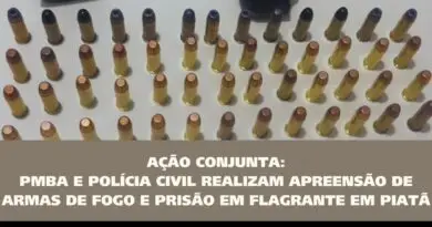Ação conjunta da PM e Polícia Civil apreende armas e prende suspeito em Piatã