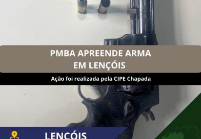 PM BA realiza apreensão de arma de fogo em Lençóis durante operação Força Total