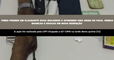 Corpo encontrado no Rio Paraguaçu leva PM a apreender arma e drogas em Nova Redenção