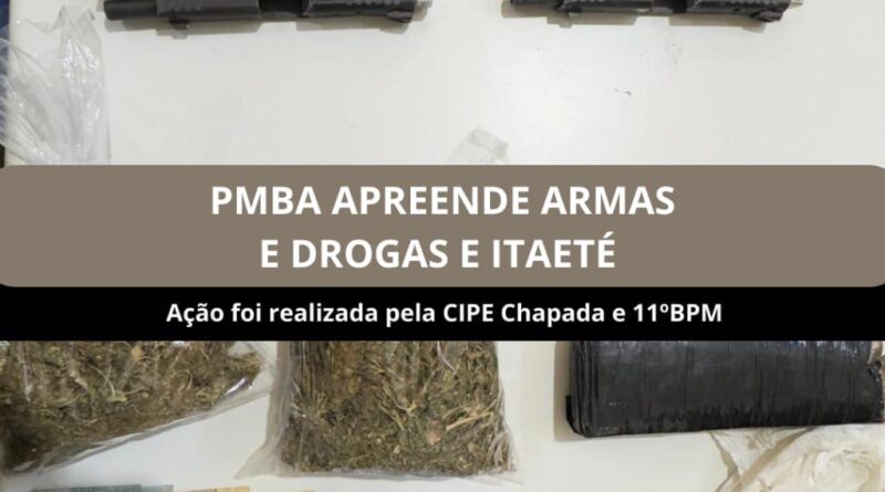 PM apreende armas e drogas após confronto em Itaetê; dois suspeitos morrem