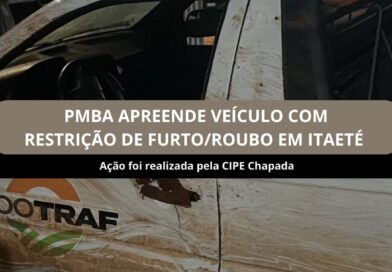 Polícia Militar recupera Fiat Strada com restrição de furto em Itaetê e conduz suspeito à delegacia