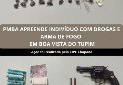 Em Boa Vista do Tupim, PM apreende drogas e arma em duas ações na manhã deste domingo (22)
