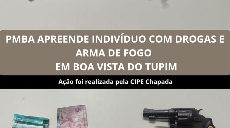 Em Boa Vista do Tupim, PM apreende drogas e arma em duas ações na manhã deste domingo (22)